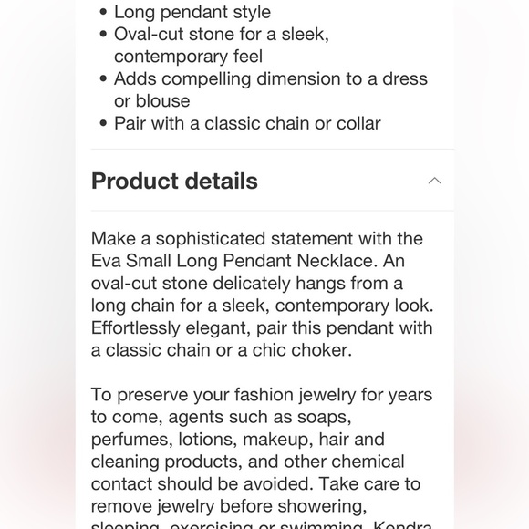 Kendra Scott Eva 14K Gold Over Brass Long Pendant Necklace Mother of Pearl new - Picture 6 of 8